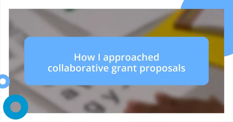 How I approached collaborative grant proposals