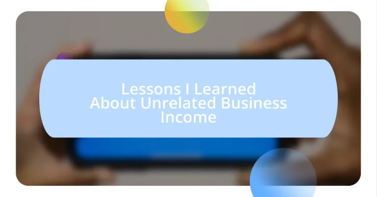 Lessons I Learned About Unrelated Business Income