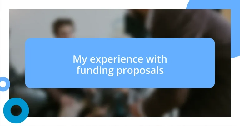 My experience with funding proposals