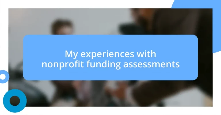 My experiences with nonprofit funding assessments