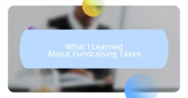What I Learned About Fundraising Taxes