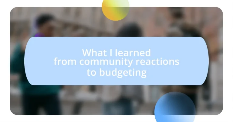 What I learned from community reactions to budgeting
